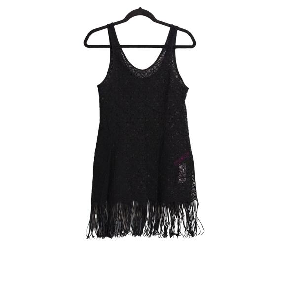 L'Agent by Agent Provocateur Karrie Cover Up Swim One Size Black Fringe Boho New - Picture 1 of 11